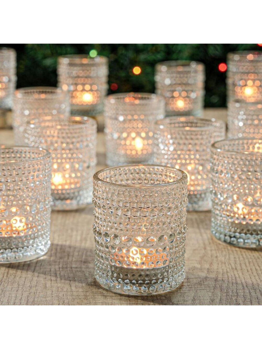24 Clear Votive Candle Holders - Elegant Tea Light Holders for Home Decor